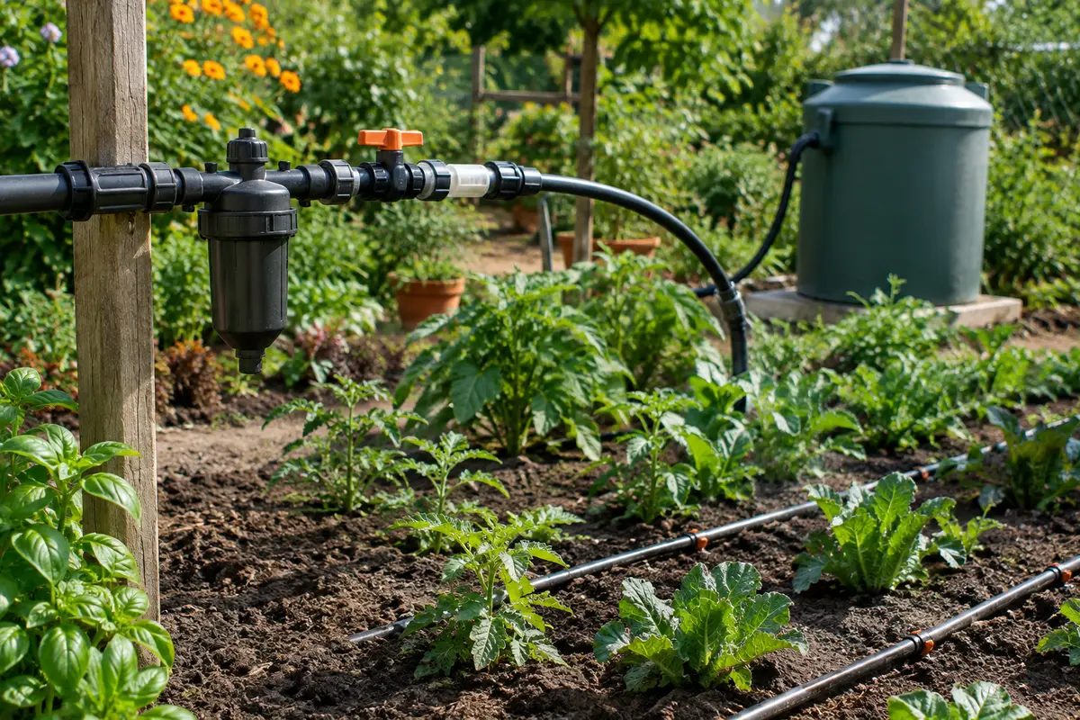 Filtre et injecteur installés sur une conduite alimentant des lignes de goutte à goutte