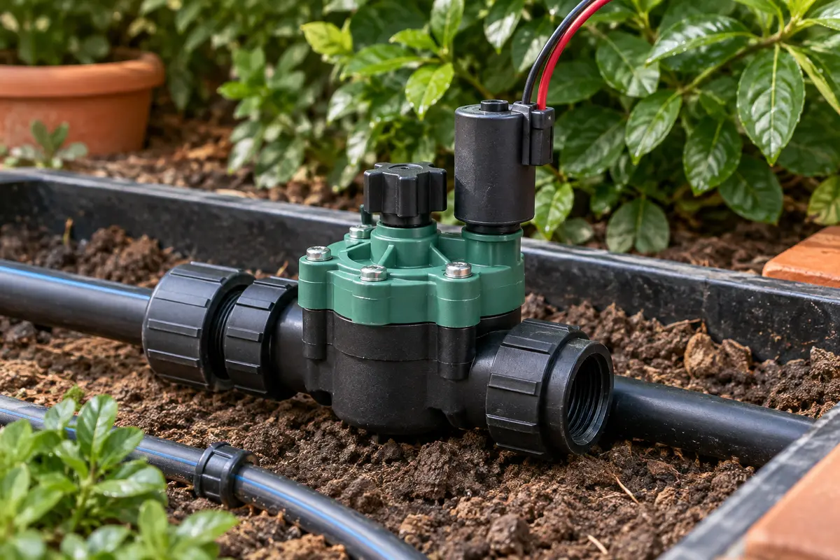 Électrovanne d’irrigation Aqua Control Q160C avec raccords femelles, filtre intégré et solénoïde 24 VAC